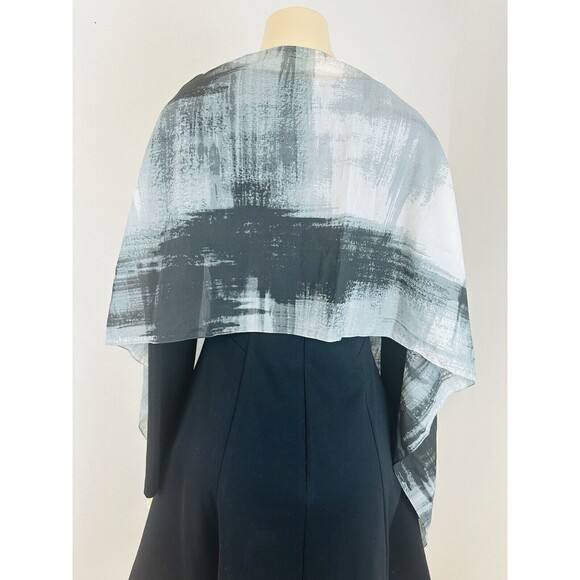 CALVIN KLEIN 100 % POLYESTER SCARF SHAWL 72"X 15" BLACK GRAY WHITE - Picture 5 of 12